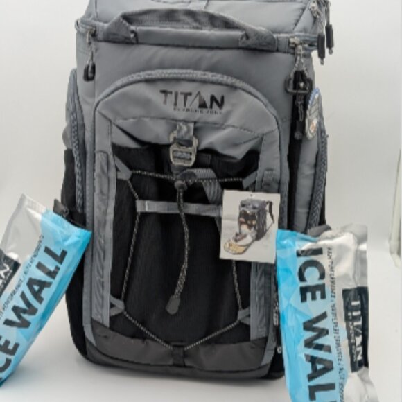 Titan 26-can Backpack Cooler Gray With 2 Ice Walls Gray & Black - Picture 1 of 6